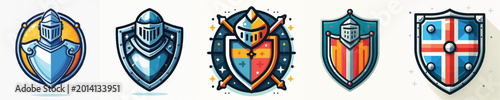 Canvas-taulu vector of knight shield