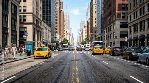 Metropolitan Blacktop Under Blazing Sunlight Shows Intense Heat Distortion and Urban Summer Atmosphere Road Photography