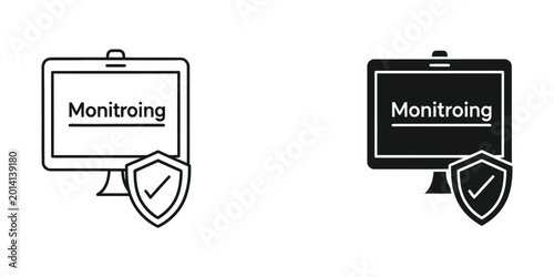 Canvastavla Secure monitoring computer screens with shield icons