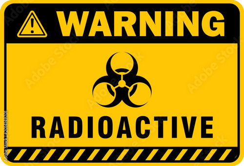 radioactive materials radiation area label sticker danger warning sign printable poster plaque template design.