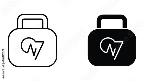 Fotografía Secure padlock icons with network symbol in light and dark styles