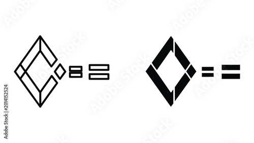 Tableau sur toile Minimalist equal and parallel sign icons set in diamond shape