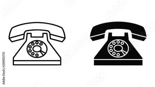 Foto Vintage rotary telephones in contrasting colors