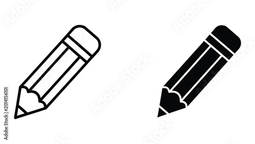 Two pencils icon with eraser and sharpener