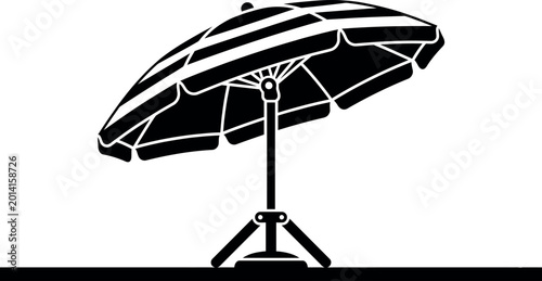 Tableau sur toile umbrala vector silhouette file, sea beach, vacation, sumer vacation
