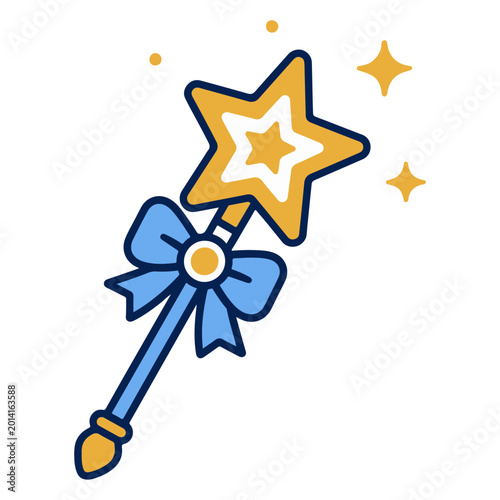 Принти на полотні Magic wand vector icon with stars for fairy tale princess concept