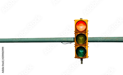 фотографія Isolated red yellow and green stoplight traffic signal