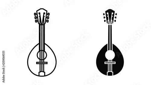 Foto Two traditional string instruments side by side illustration