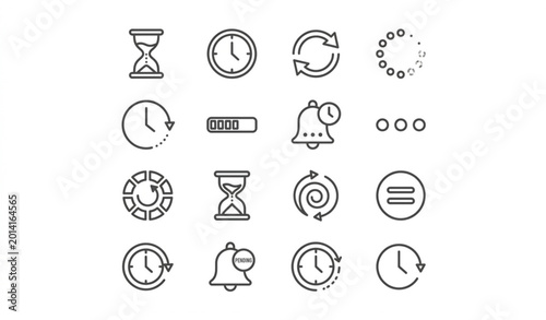 Photos Pending and waiting line icon set loading clock refresh vector illustration