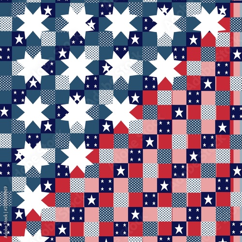 Foto American fabric -inspired pattern creatively formed in the shape of the American flag