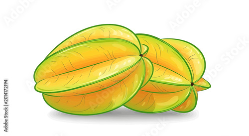 Tableau sur toile Fresh ripe star fruit