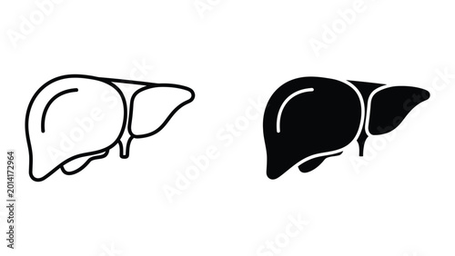 Tableau sur toile Simple liver organ illustration with healthy and diseased comparison