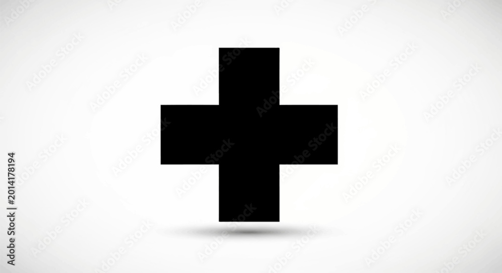 Fototapeta premium Black Cross Symbol Medical Icon.