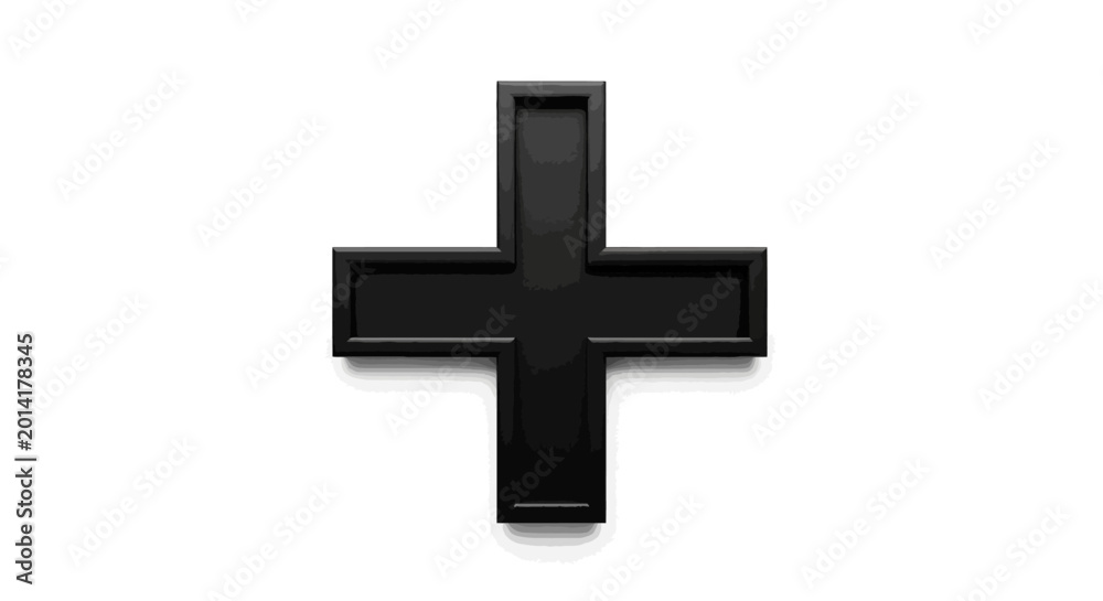 Obraz premium Black Cross Symbol Sign Icon.