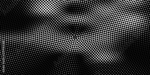 Dotted gradient halftone background. Horizontal seamless dots pattern in pop art style. Abstract modern stylish texture. Vector bacground