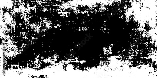 Konstfotografi Abstract Textured Brushstrokes: A raw and expressive black brushstroke on an off-white textured backdrop
