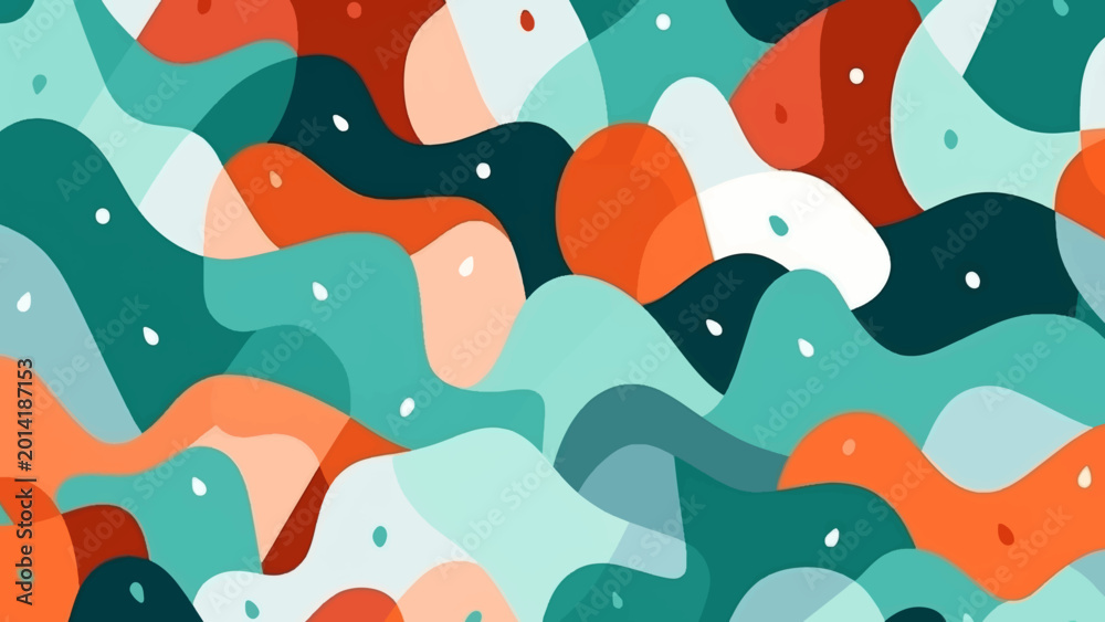 Fototapeta premium Abstract fun color pattern cartoon texture for doodle geometric background, sea foam. vector trend shape for brochure cover template design