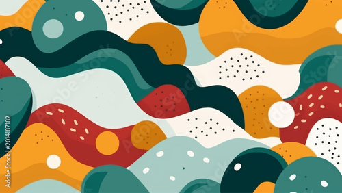 Schilderij op canvas Abstract fun color pattern cartoon texture for doodle geometric background, sea foam