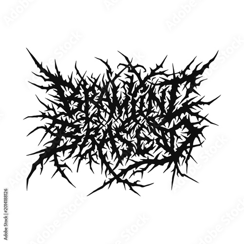 Bild auf Leinwand Death metal logo graphic with spiky thorns and aggressive sharp edges for extrem