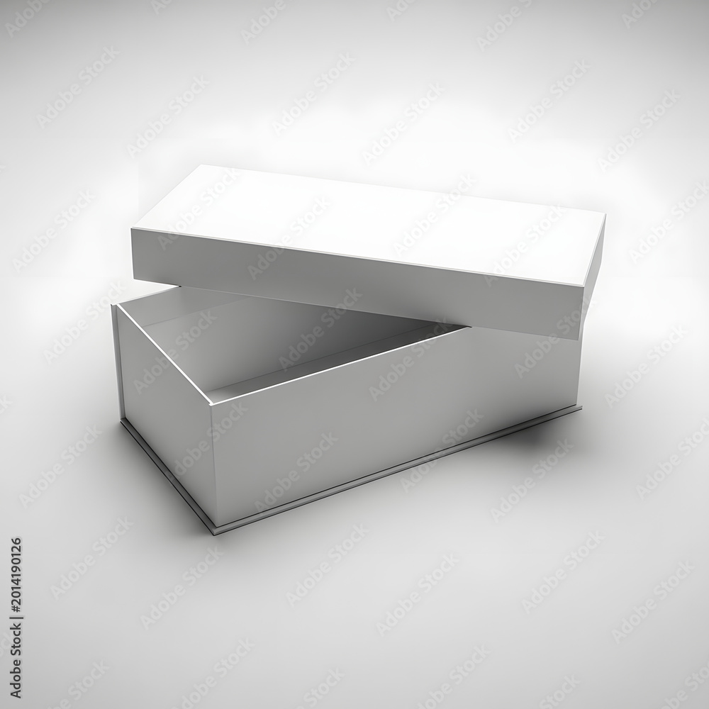 Naklejka premium Minimal White Packaging Box with Lid