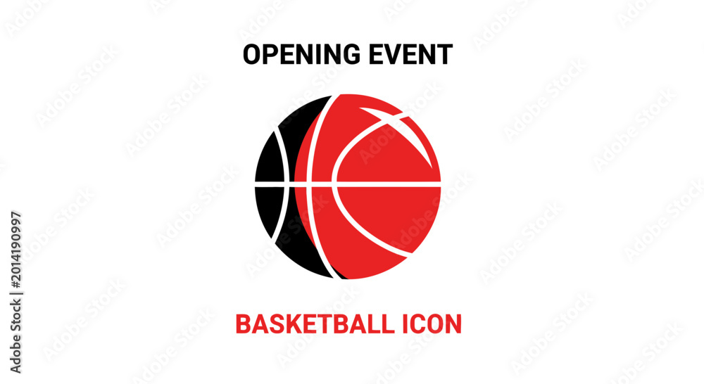 Fototapeta premium Minimalist Basketball Icon Design Depicting a Sporting Event's Opening Ceremony