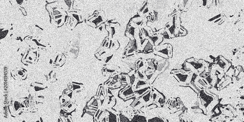 Slika na platnu Detailed monochrome abstract pattern with intricate geometric shapes and a granu
