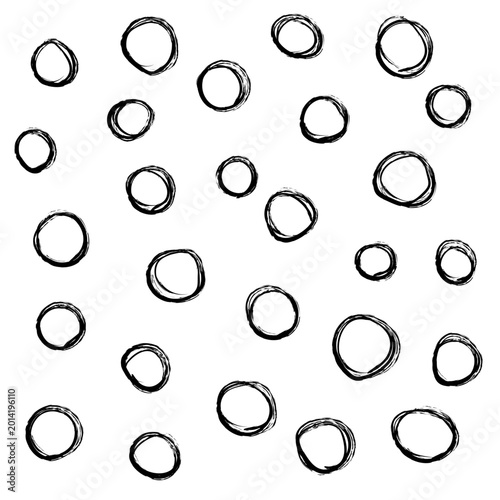 Canvas Print 黒色の掠れた沢山の丸
Many faded black circles