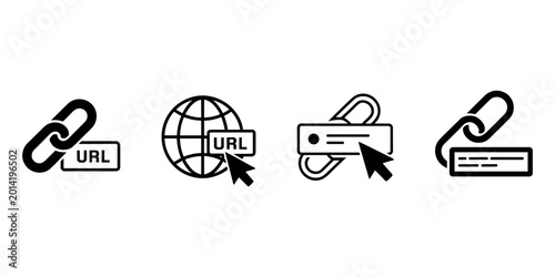Canvastavla Four black and white representing web links and U R Ls link URL web link interne