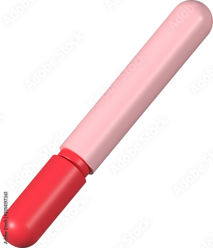 Red Coloring Marker With Cap Off, Red Marker Pen Illustration