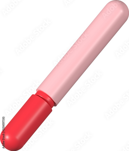 Red Coloring Marker With Cap Off, Red Marker Pen Illustration