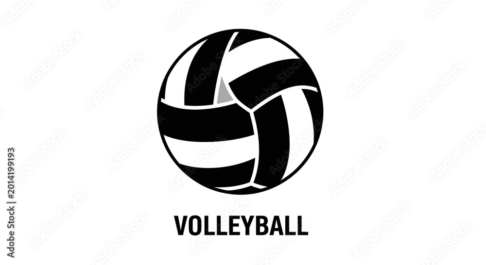 Fototapeta premium Minimalistic Volleyball Icon Against White Background Suitable For Sports Related Content