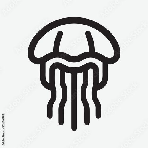Jellyfish Isolated Graphic Template Icon Single Black Art Design