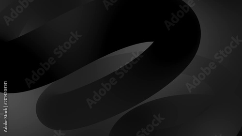 Dark grey abstract animation background, 3D wave squiggle modern visual