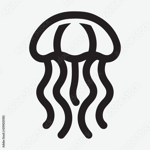 Jellyfish Isolated Graphic Template Icon Single Black Art Design