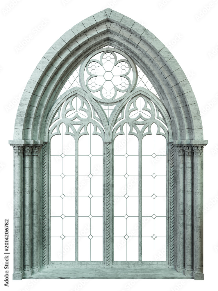 Naklejka premium Set of gothic cathedral window elements