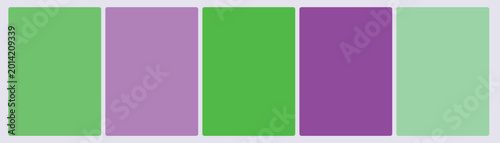 Photos Set of five lush green and orchid purple tropical complementary color swatch car