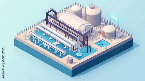 Isometric 3D illustration showing underground sewer system with cutaway layers and simplified design for infographic use