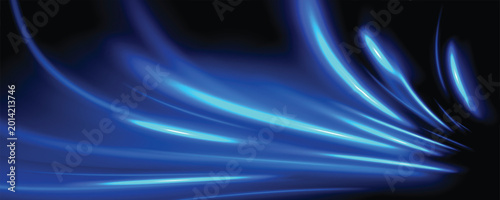 Photos Neon light arcs and glowing air flow lines twist and zigzag with vibrant blue tones