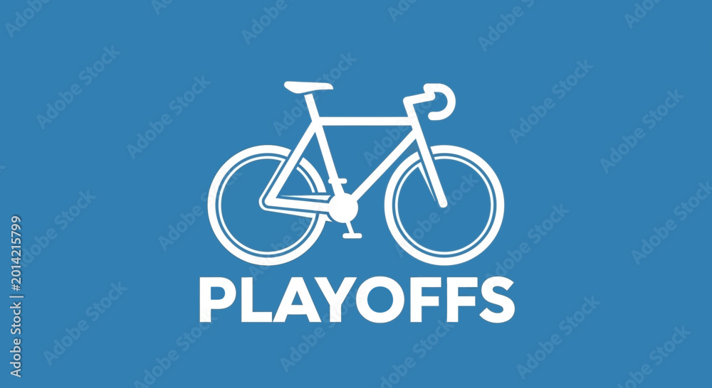Fototapeta premium Playoff Season: Bicycle Iconography on Azure Background for Sports Enthusiasts