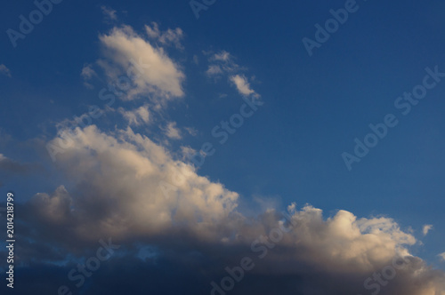 beautiful big clouds at sunset