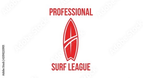 Free Download Professional Surf League: Emblem, Sport Logo, Red and White Design, Championship Badge - GFXLoad