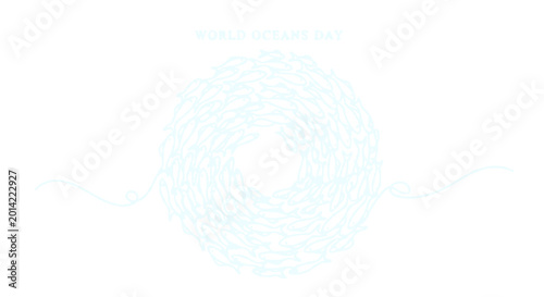 Photography School of fish forming a circle, ocean life, marine, underwater, concept, world
