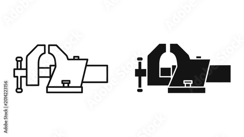 Foto Vise clamp and bench press tool illustration comparison
