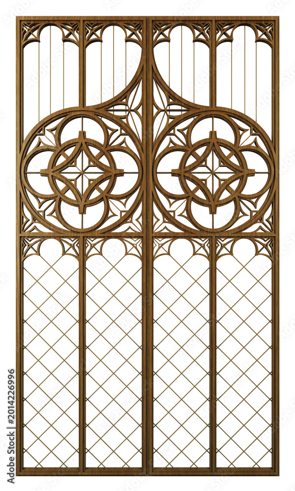 Naklejka premium Set of gothic cathedral window elements