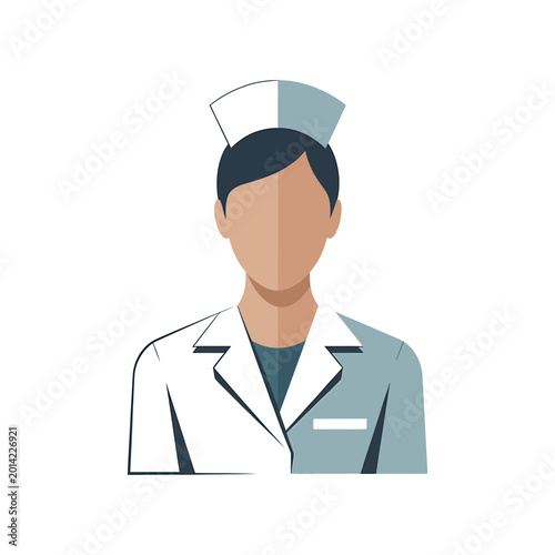Nurse avatar icon  vector on White Background ,Vector Art Illustration on white background.