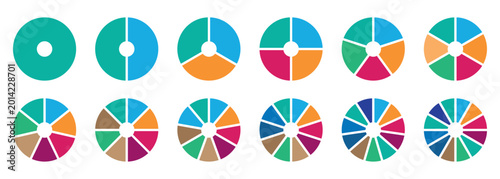 Konstfotografi Set of colorful pie charts diagrams