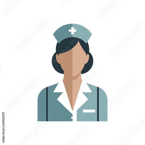 Nurse icon on White Background Vector Art Illustration on white background.