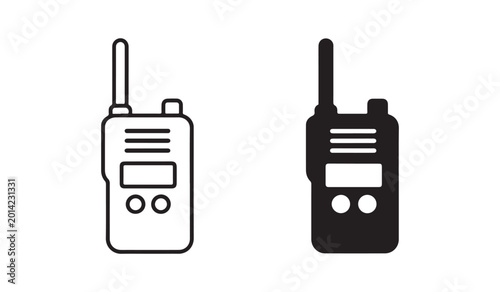 Bild auf Leinwand Security and police portable radio transmitter icon set.