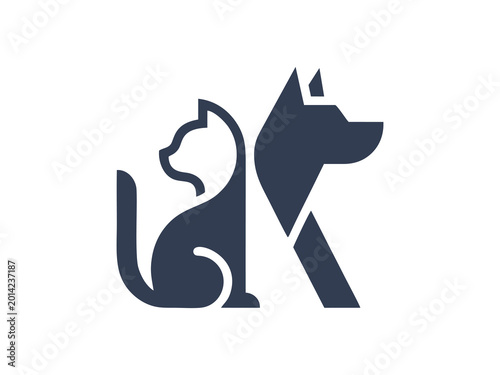 Minimalist Dog and Cat Logo for Veterinary and Pet Care Services