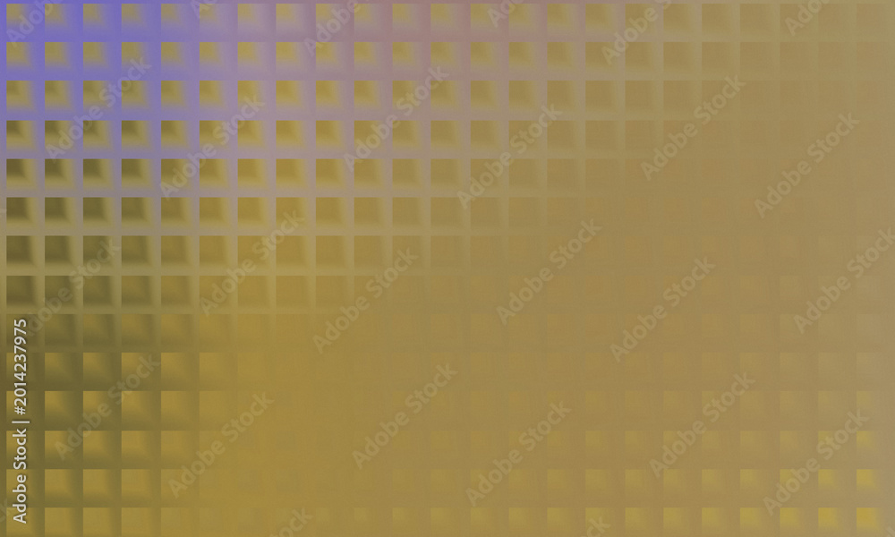 Fototapeta premium Digital abstract background featuring a pixelated grid with smooth golden gradient and geometric mosaic elements in a modern tech style.